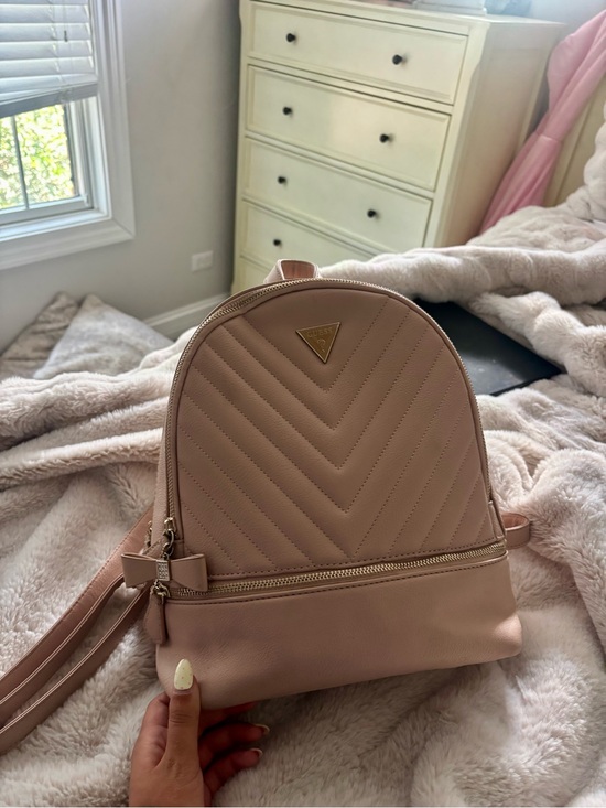 Guess Handbags - Guess Quilted Chevron Mini Backpack in Rose Taupe
